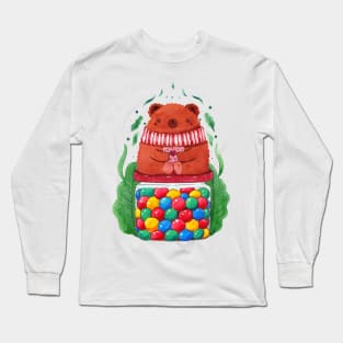 Bear candies jar watercolor Long Sleeve T-Shirt